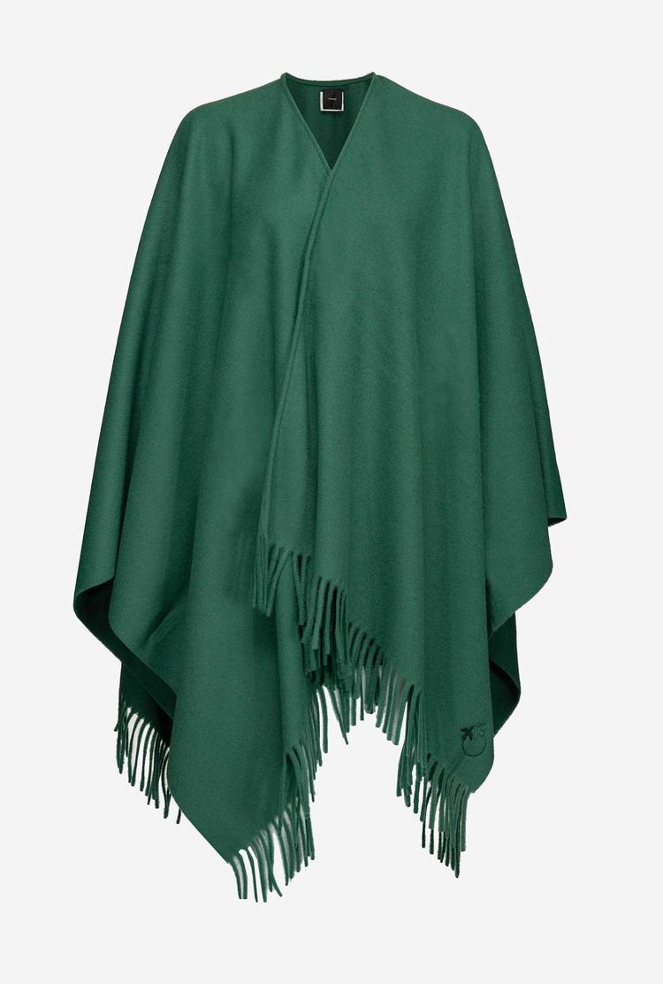 Women's Pinko Wool Poncho Scarves Green Deep Green | Australia-12098639