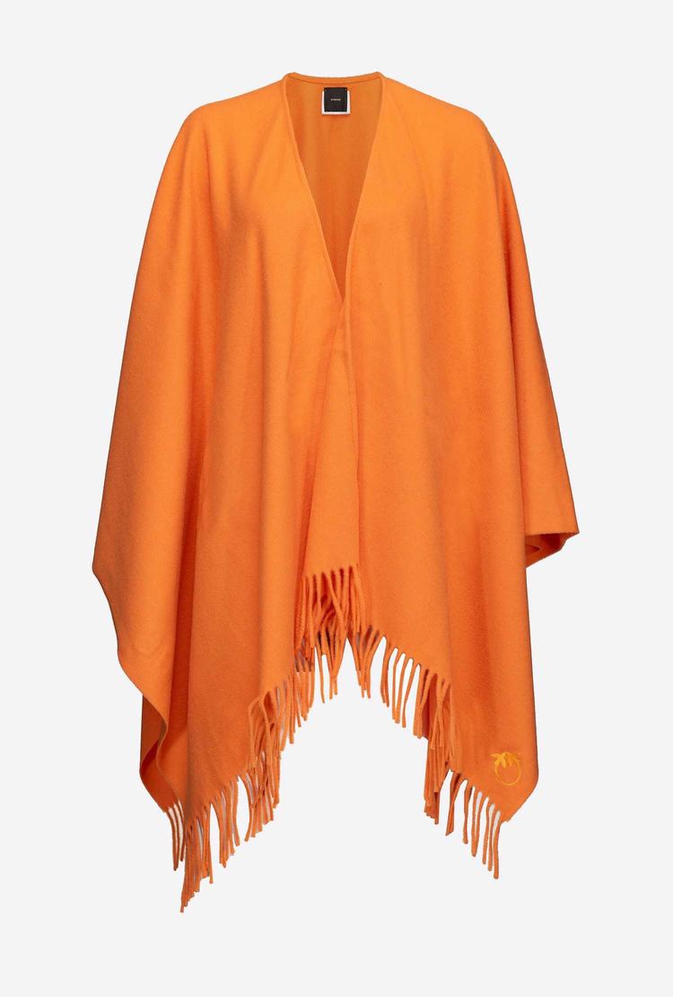 Women's Pinko Wool Poncho Scarves Orange | Australia-30951829