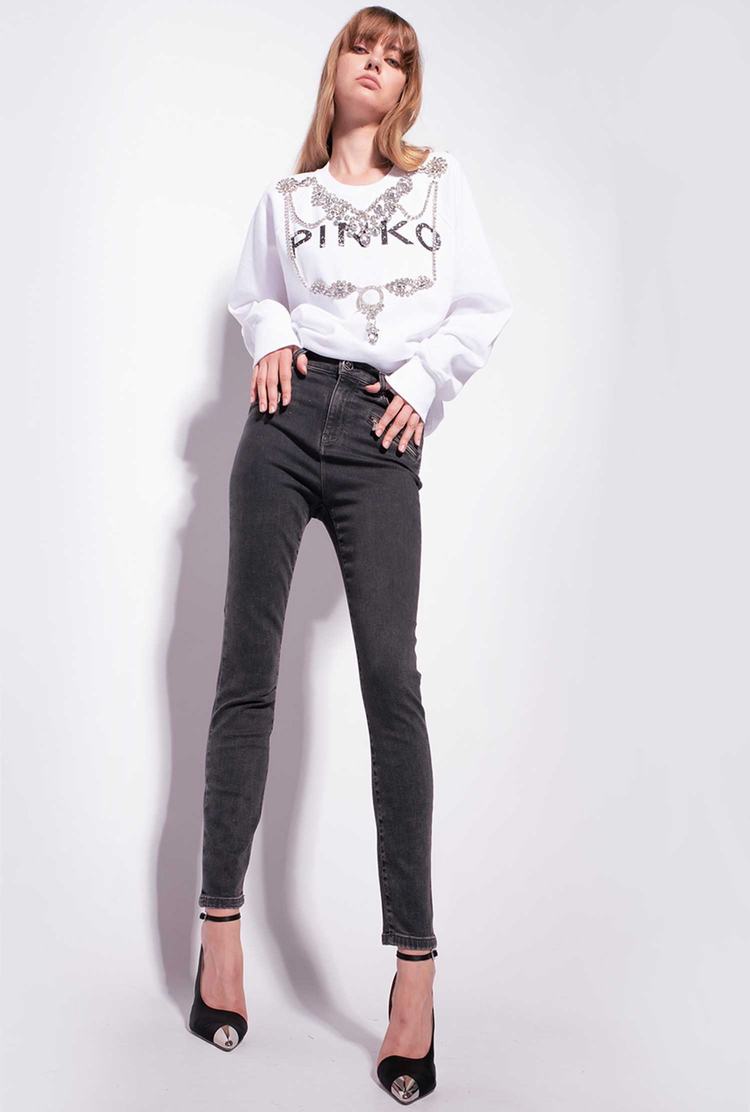 Women's Pinko Zip Jeans Grey | Australia-62048519